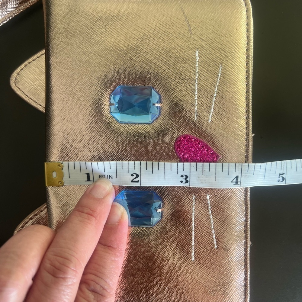 Betsey Johnson Rose Gold Cat Face Crossbody Bag - Picture 5 of 7